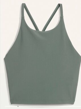 OLD NAVY High Neck Cropped Tank Top in Sage Green